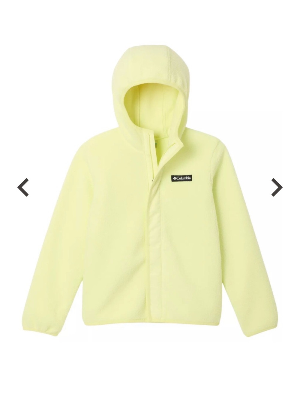 Columbia Kids Light Yellow Hooded Fleece Jacket